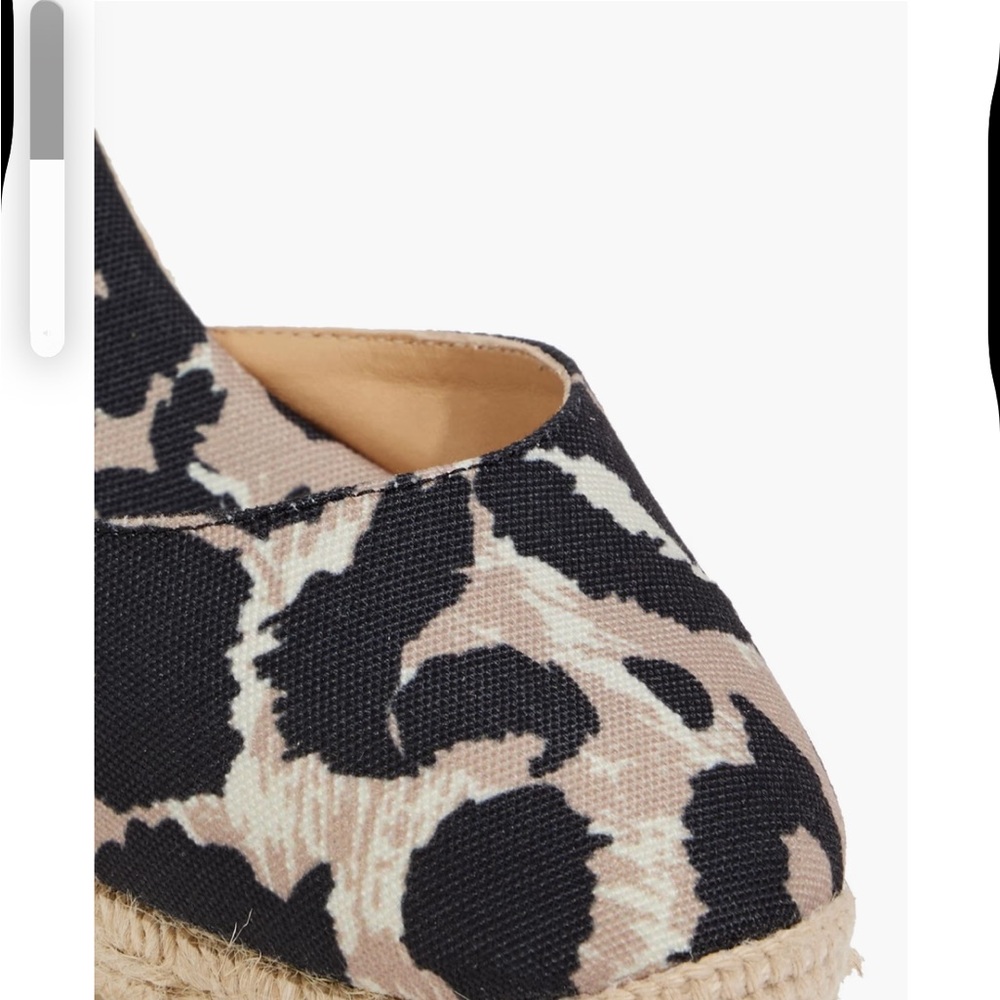 CASTANER X DVF Espadrille Wedge Ankle-Tie Sandal in Black Animal Print - Picture 4 of 8